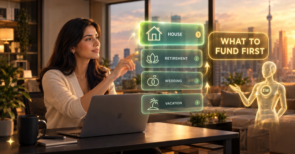 Ranking multiple financial goals, house, retirement, wedding, and vacation, to decide what to fund first